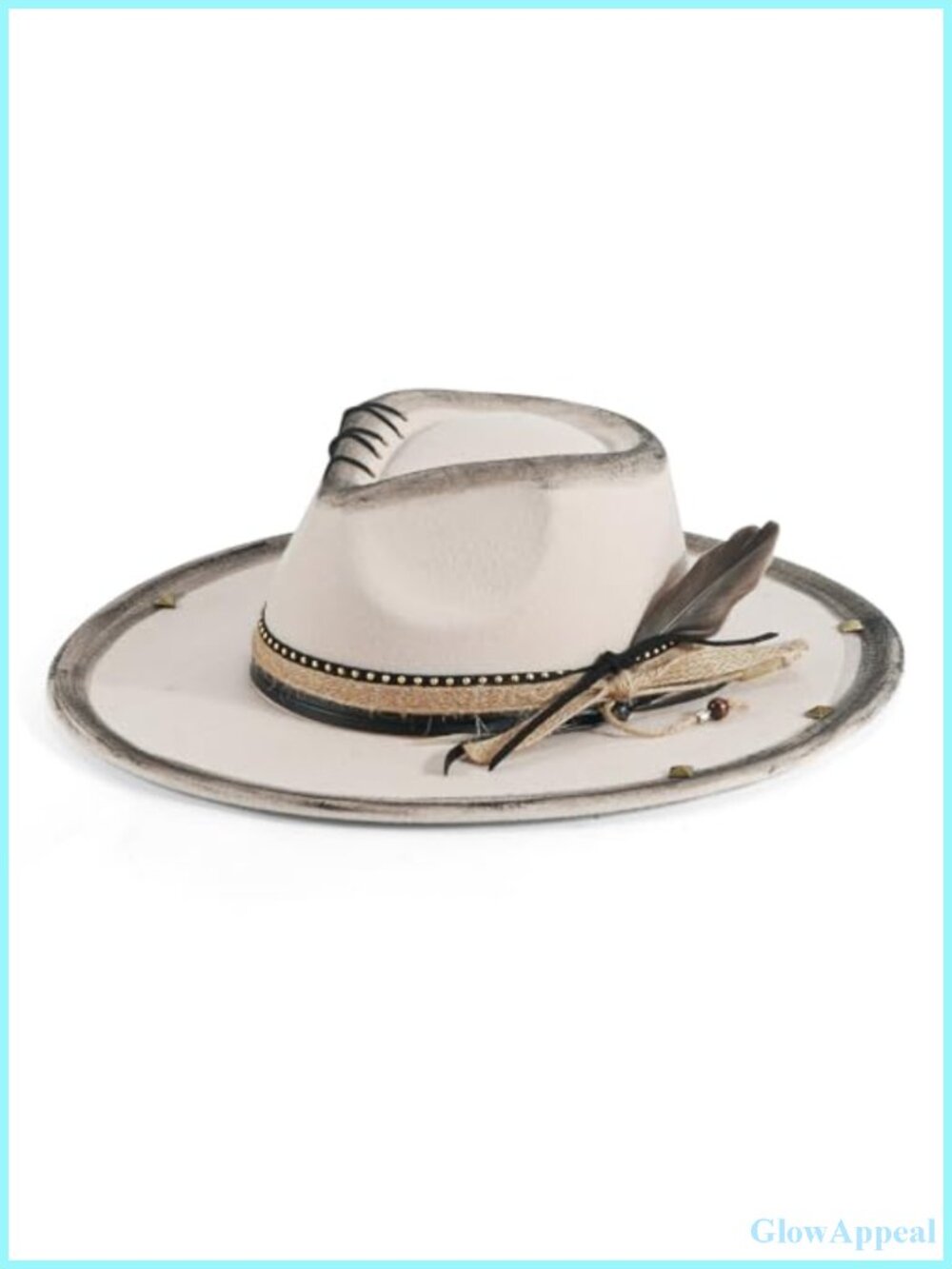 Cotton Blend Wide Brim Fedora Hat Western Classic Unisex